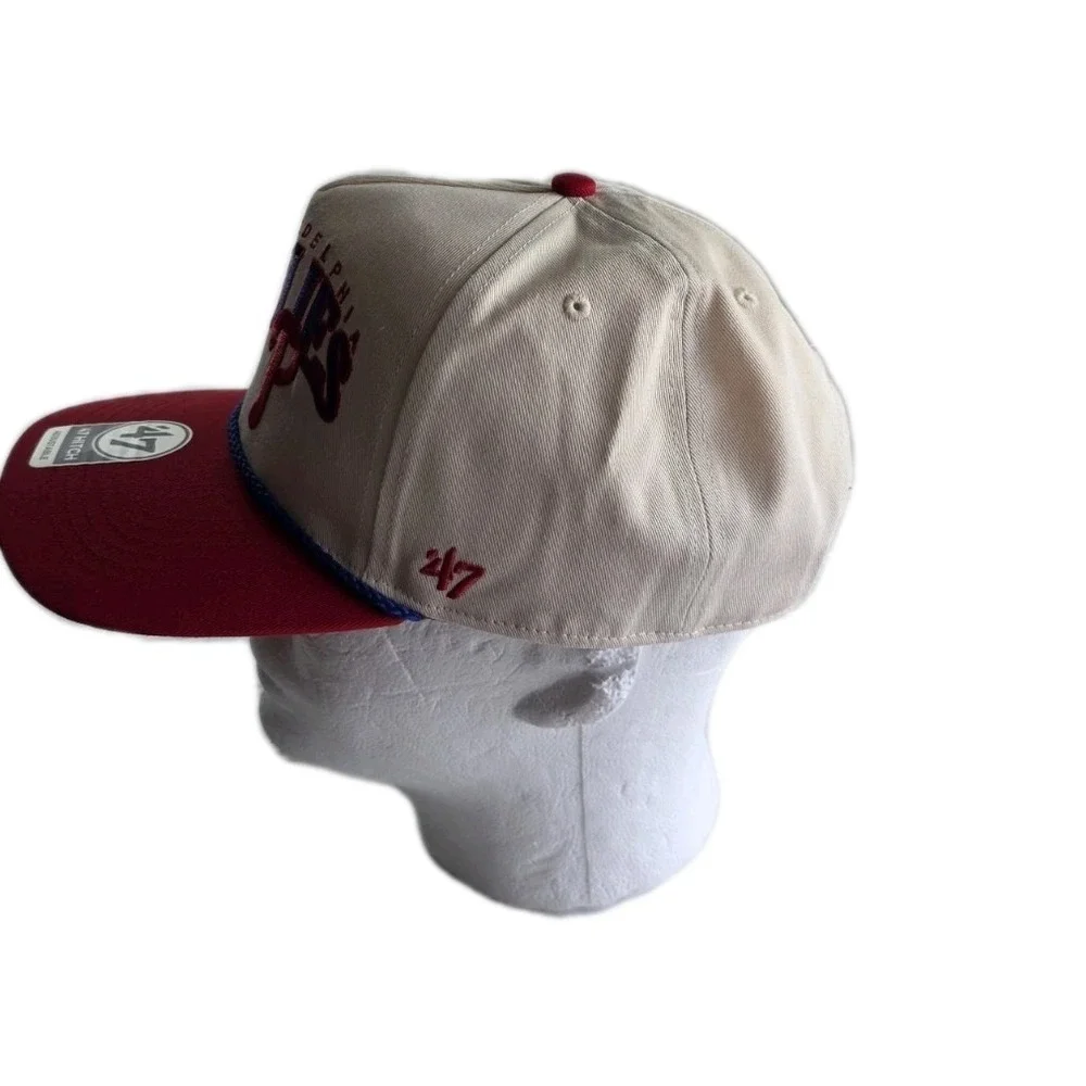 Philadelphia Phillies 47 Brand Hitch Rope  Snapback Hat Cap MLB Cream NWT